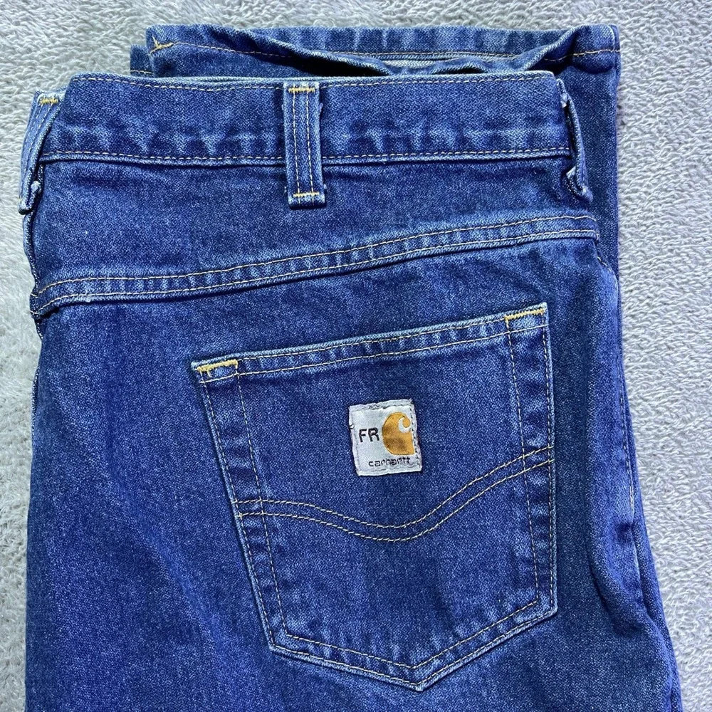 Carhartt Men's 40x30 Flame Resistant FR Work Pant Relaxed Fit Tenorio Tomas Blue